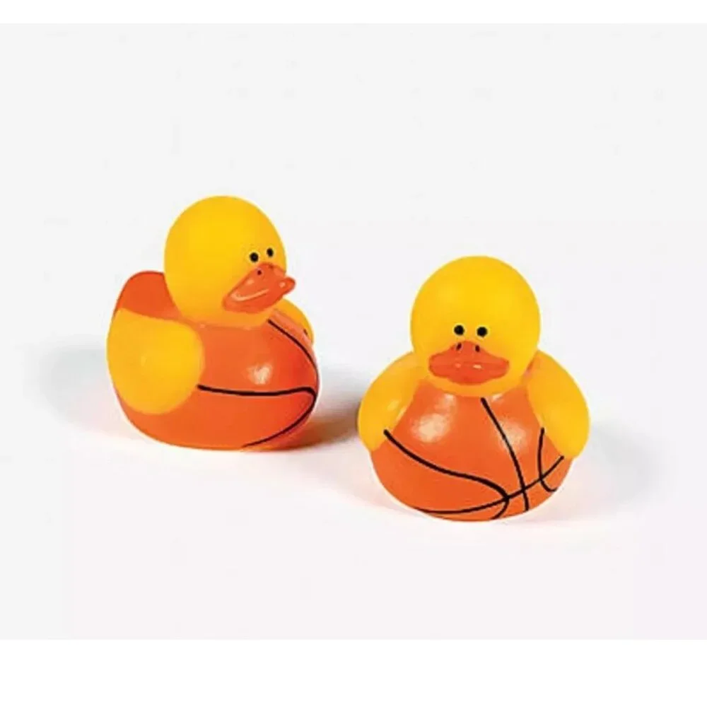 12 Mini Basketball Rubber Duckies - Party, Treasure Box ~ 1 1/2 Inch Ducks